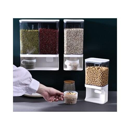Food storage container kitchen compartment Japanese grain storage tank moisture proof sealed tank plastic wall hanging graintank