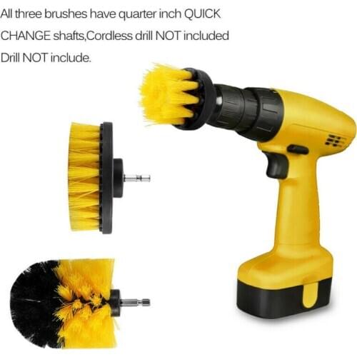 3pcs Round Electric Bristle Drill Brush Tub Rotary Cleaning Tool Set Attachment Kitchen Multi-function Cleaning Brush