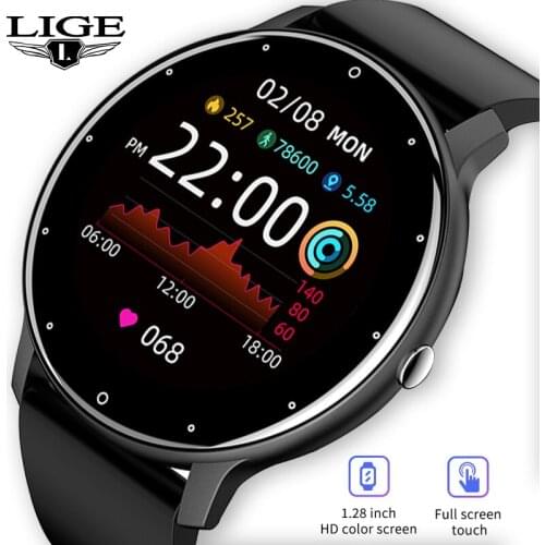 LIGE Fashion Smart Watch Women Men Sport Heart Rate Blood Pressure Monitor Fitness Tracker Waterproof Smartwatch For iOS Android