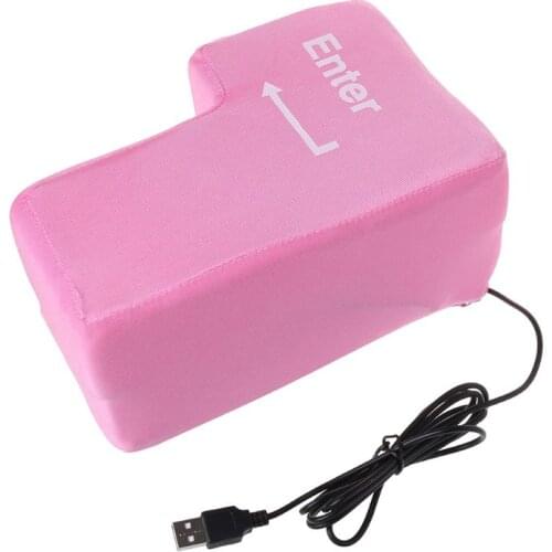 LX9B USB Big Enter Key Decompression Large Enter Key Computer Vent Button Desktop Pillow for Programmer Stress Relief Gifts