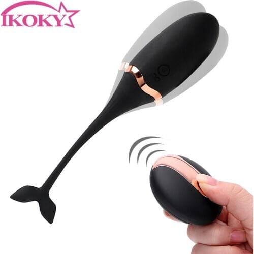 IKOKY Multispeed Vibrating Egg Clitoris Stimulator Exercise Vaginal Silicone G-Spot Massager Ben Wa Ball Sex Toys for Women