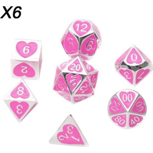 New Metal Dice Set DND Board Game 7pcs Polyhedral Dice for Dungeons RPG Role Playing Game and Math Teaching