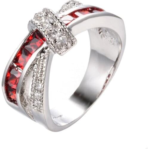 New Style 925 Sterling Silver Ring With Zircon Inlaid Red Ring For Feminine Charm Jewelry Giftst