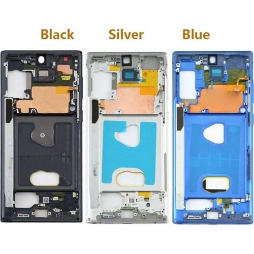 Original Middle Frame Chassis For Samsung Galaxy Note 10 SM-N971 Note 10 plus 5G SM-N976FFront Housing Bezel Case Replacement
