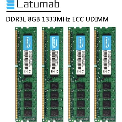 Latumab DDR3L 8GB 16GB 32GB 1333MHz Workstation Memory 240Pin ECC UDIMM PC3L-10600E Memoria RAM DDR3 1.35V ECC Unbuffered RAM