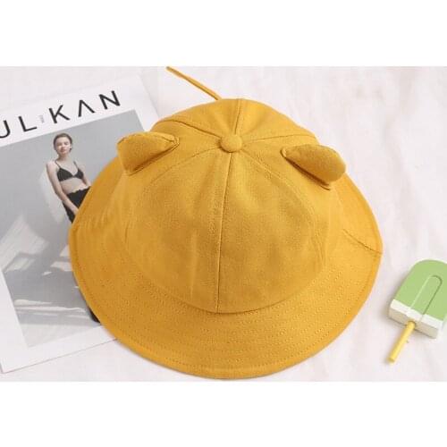 Bucket Hats Women Bear Ears Cute Summer Hats Casual Foldable Breathable Boys Girls Sun Protection Autumn Hats Gorras Para Mujer
