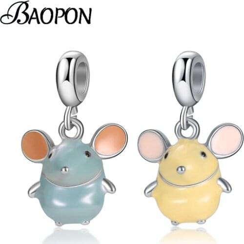 2Pcs/Lot Cute 2021 New Mouse Pendant Charms Fit Brand Bracelets & Necklaces For Women DIY Making Fashion Jewelry Accessories