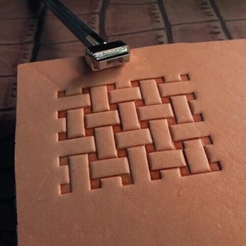 Advanced steel straw mat Woven pattern Hand-work unique design leather working tools carving punches stamp craft
