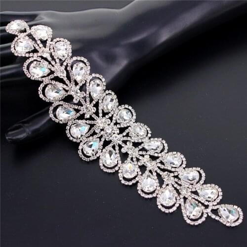 Glass Strass Patches Sewing For Garment DIY Fabric AB color Crystal applique Rhinestone patch decoration