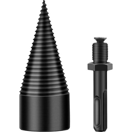 38mm Drill Bit Chop Wood Splitting Tool Cone Log Splitters Wood Breaking Machine Wood Breaker Firewood Chopper Retail