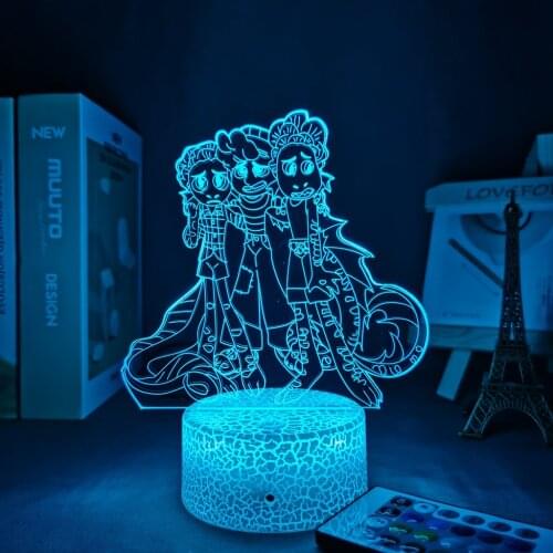 Anime Luca Alberto Sea Monster Figure LED Night Lights Led Panel Lights Manga 3D Lamp Cute Room Decor Gift For Friends