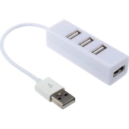 USB Hub Brand New And High Quality New Plug and Play Mini USB 2.0 Hi-Speed 4-Port Splitter Hub Adapter For PC Computer White