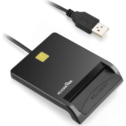 Rocketek CAC Smart Card Reader USB Common Access CAC Card Credit Card CAC Chip Card Reader ID / IC Bank Card Reader