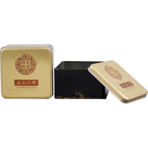 Xin Jia Yi Packaging Love Mei Aluminum Wholesale Airtight Tin Tube Made In China Square Tin Package For Tea Gold Color Package