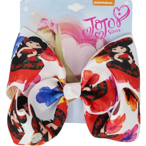 2020 NEW 7inch hair Bow Cartoon girl print ribbon bowknot Hair Clip Handmade FOR KIDS GIRLS Hair Clips Hair Accessories