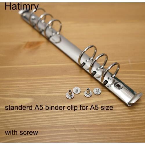 DIY Standerd A5 3cm rings binder clip for sprail notebook sliver color A5 notebook genuine leather notebook binder clip