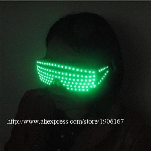 Green Led Luminous Party glasses LED Flashing Lighting Up Halloween Christmas Funny Glasses For Nightclub DJ Bar Stage Show