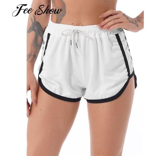Women Pure Color Elastic Waistband Drawstring Casual Sport Running Shorts Breathable Sexy Gym Tennis Shorts Bottoms Sportswear