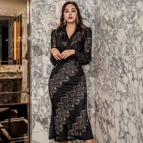 New arrival temperament 2 pieces set elegant basic t-shirt and slim pencil skirt fashion high quality lace perspective women set