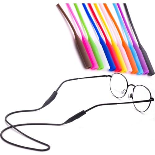 1 Pc Candy Color Elastic Silicone Eyeglasses Straps Sunglasses Chain Sports Anti-Slip String Glasses Ropes Band Cord Holder