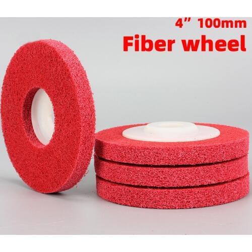 1PCS 4" 100MM Diameter 16MM Mounting Hole Black Red Angle Grinder Sanding Disc Nylon Abrasive Fiber Polishing Buffing Wheel