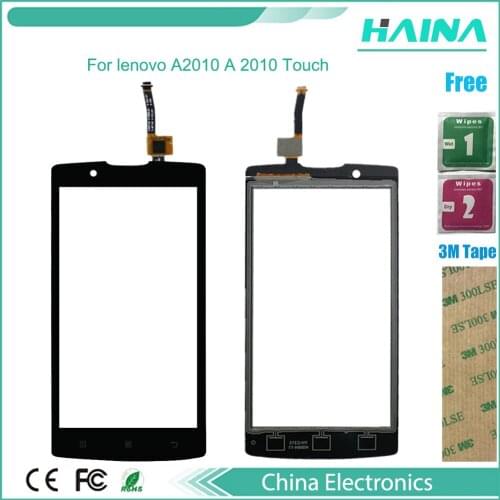 10pcs/lot mobile phone Touch Panel For lenovo A2010 A 2010 Touch Screen Front Glass Capacitive sensor Touch Screen Sensor +Tape