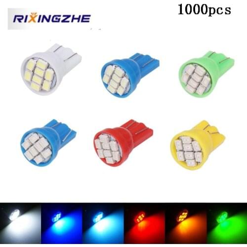 1000pcs/lot T10 LED W5W 194 168 Wedge 8SMD 2825 Multi color Bally Pinball Light Bulb Auto Interior lights Dashboard Warning Lamp