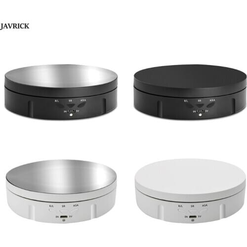 14.6cm Turntable Tray Intelligent Electric Rotating Jewelry Display Stand Mirror Surface Earring Holder Battery/USB Power
