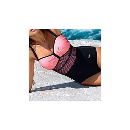 2017 SEXY Women mesh Push Up Bandage bandeau Bikini set Monokini Swimsuit Bathing Suit Swimwear beachwear biquini