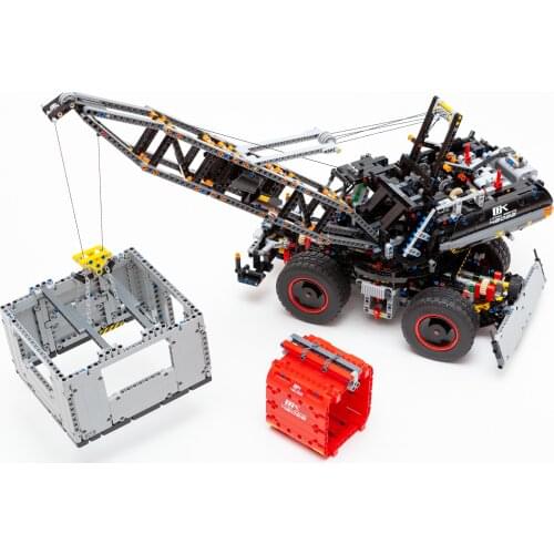 2021 technology building block RC wheeled port crane DIY assembly remote control childrens education toy gift model MOC project