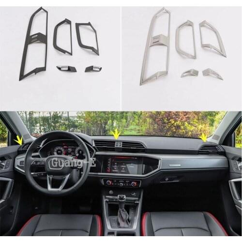 For Audi Q3 F3 2018 2019 2020 2021 Car Instrument Glove Trim Abs Chrome Panel Upside Air Conditioning Outlet Vent 4pcs