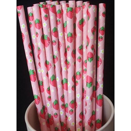50pcs Fruit Paper Drinking Straws For Kids Birthday Party Wedding Christmas Decoration Chevron Drinking Paper Straws 7Z-SH886-50