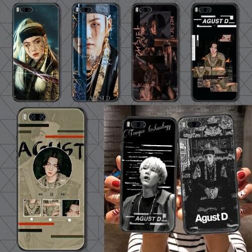 Agust D Suga Phone case For Xiaomi Mi Max Note 3 A2 A3 8 9 9T 10 Lite Pro Ultra black trend cell cover fashion bumper painting