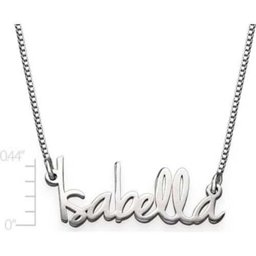 AIYANISHI Custom Fashion 925 Silver Name Necklaces Personalized Letter Gold Choker Necklace Pendant Nameplate PersonalizeGift