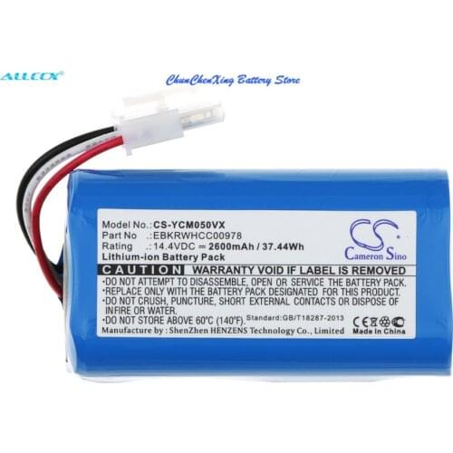 CameronSino 2600mAh Battery for iCLEBO YCR-M05,YCR-M05-P,YCR-M04-1,YCR-M05-10,YCR-M05-11,YCR-M05-20, YCR-M05-30, YCR-M05-50