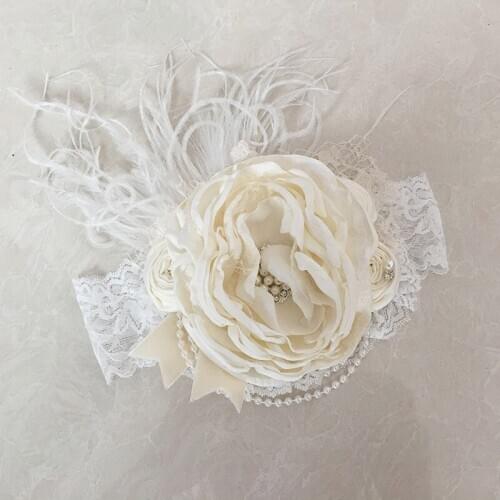 Free Shipping Ivory Couture Holiday Headband Kids Hair Accessories Photo Prop