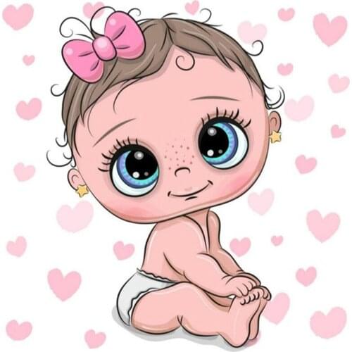 DIY Cartoon Baby Biamond Painting AB Diamond Children Embroidery 5D Cute Boy Girl Portrait Bedroom Home Decoration Art