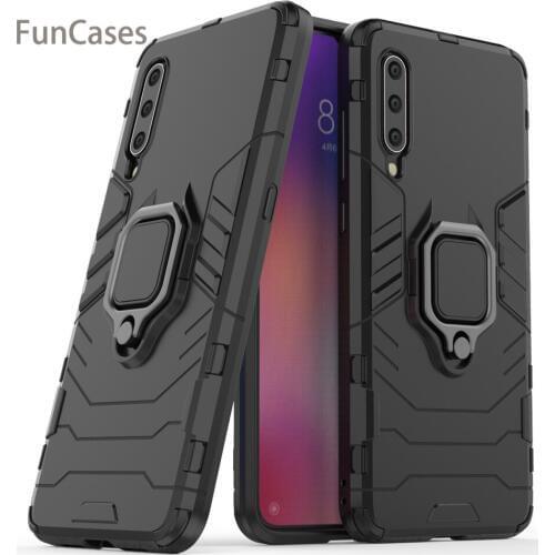 For Xiaomi Mi 9 Case Cover Silicone TPU and Hard PC Ultra Luxury Armor Metal Ring Holder Case for Xiaomi Mi 9 Xioami kryty