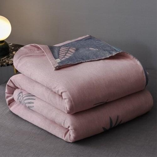 Double Layer Lightweight Muslin Cotton Throw Summer Gauze Air Condition Towel Blanket For Adult Kids Sofa Blankets Bedspread