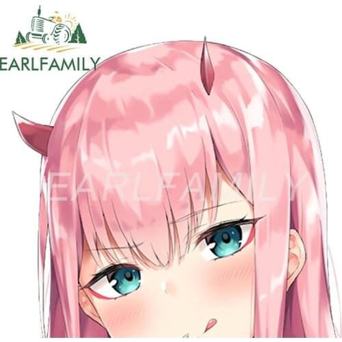 EARLFAMILY 13cm x 11.9cm for Zero Two Car Stickers Waterproof Scratch-Proof Decals Personality Surfboard Caravan Car Styling