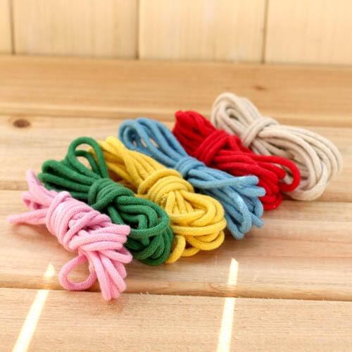 Candy Color 4mm DIY Handmade compound Cotton Rope Woven Cotton Cord for Diy Accessories drawstring Bag Rope Craft Projects 6pcs