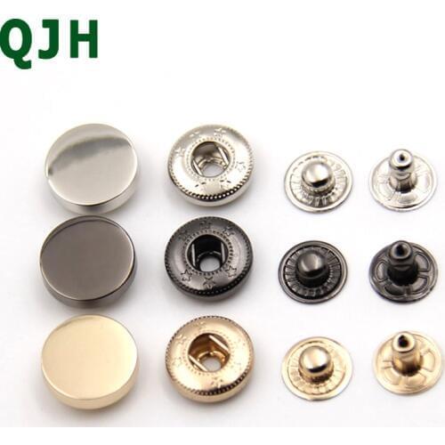 Exquisite 100pcs/bag Copper snap buttons Round Flat Metal Press Studs Scrapbook Decorative Button 10mm-25mm Sewing Accessories