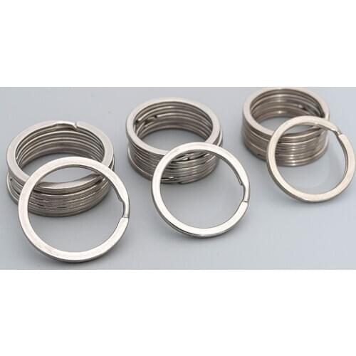 AIJJU 30Pcs Stainless Steel Hole Key Ring Key Chain 20/23/25/28/30/33/35mm Women Steel Round Split Cute Keychain Gifts For Men