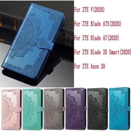 Sunjolly Leather Case Flip Card Wallet Stand Cover coque For ZTE V 2020 Blade A7S 2020 Blade A7 2020 Axon 20 Blade 20 Smart 2020