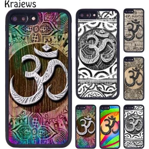 Krajews Aum om Namaste Symbol Zen Yoga Phone Bag Phone Case For iPhone 6 7 8 Plus 11 12 Pro X XR XS Max Samsung S6 S7 S8 S9 S10