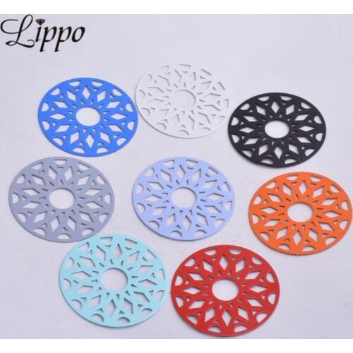 30pcs AB4464 33mm Brass Round Charms Estampes rondes Pendants