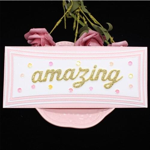 KSCRAFT Curved Stitched Slimline Nesting Frame Metal Cutting Dies Stencils for DIY Scrapbooking Decorative Embossing Paper Cards