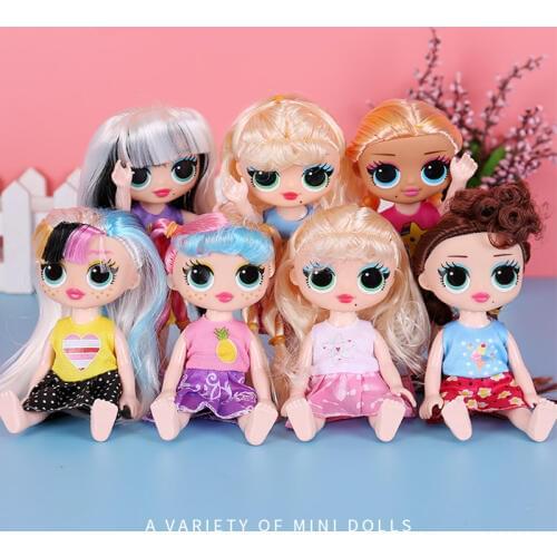 17cm Surprise Girl Reborn Doll House Play Toy Fashion Color Hair Dress Reborn Baby Dolls No Function Surprice Toy For Kids Gifts