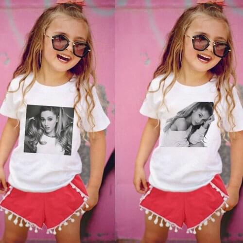 Ariana Grande Printed Summer Girls T Shirts Fashion Trend Casual Boy T Shirts For Children Design Aesthetics Beauty Kids Shirts