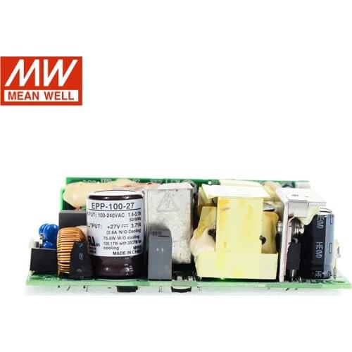 MEAN WELL EPP-100-27 100W 27V Industrial Open Frame Power Supply 110V/220VAC to 27V DC 3.71A green PCB power unit PSU with PFC